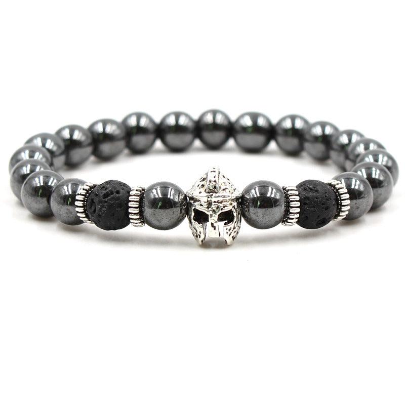 Black Volcanic Rock Leopard Head Lion Head Elastic Bracelet Bracelet - RMKA SELECT