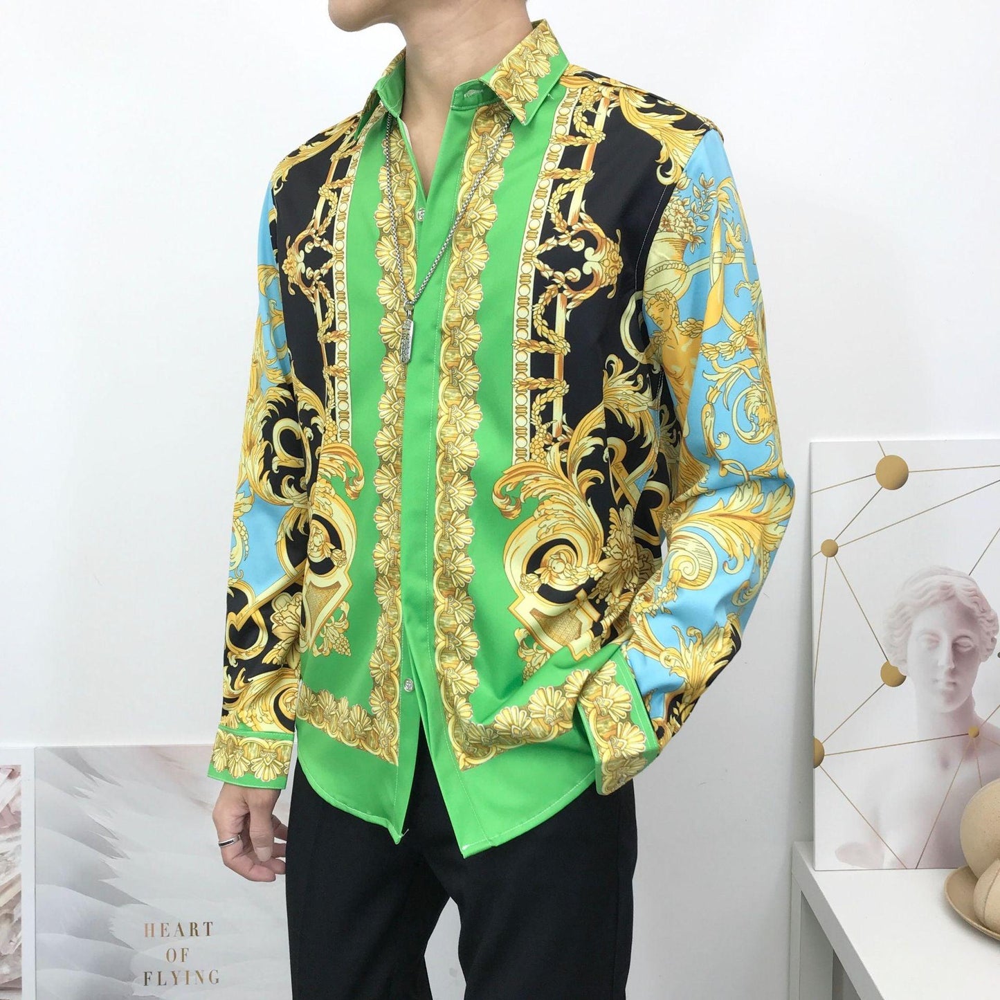 Vibrant Baroque style Men's Shirt - RMKA SELECT