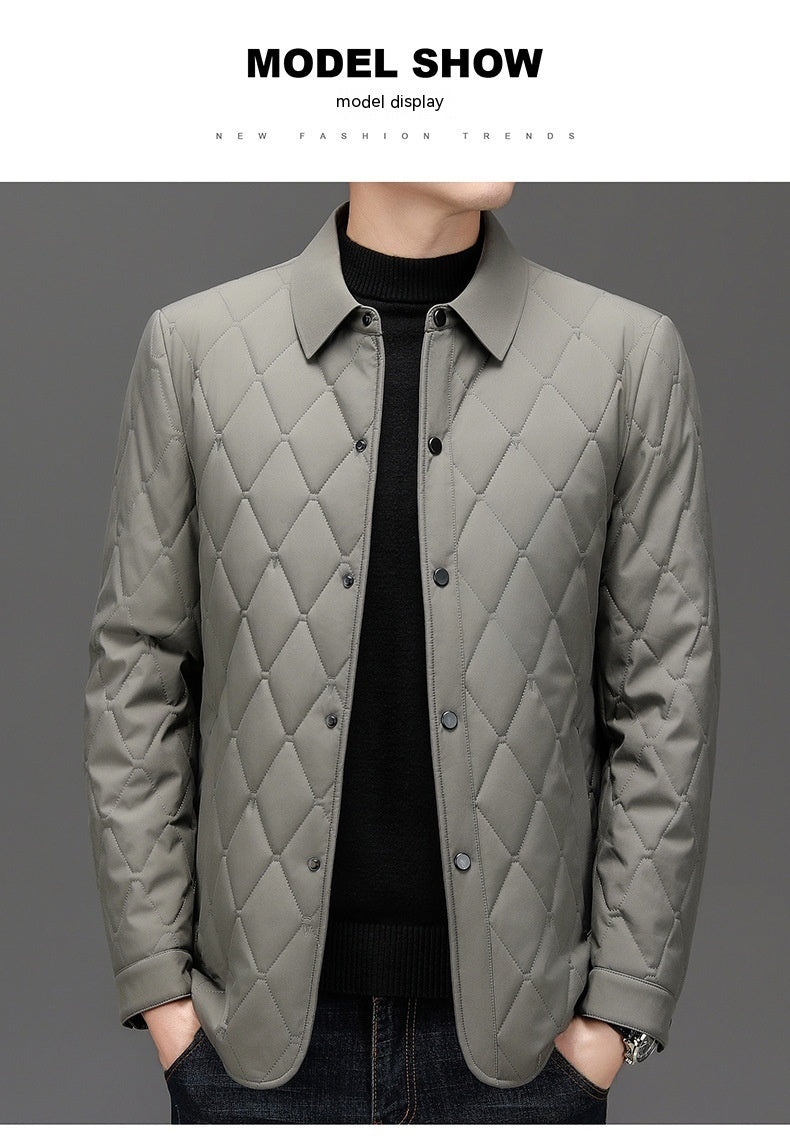 Men's Euro Style Cotton-padded Diamond Quilt Jacket
