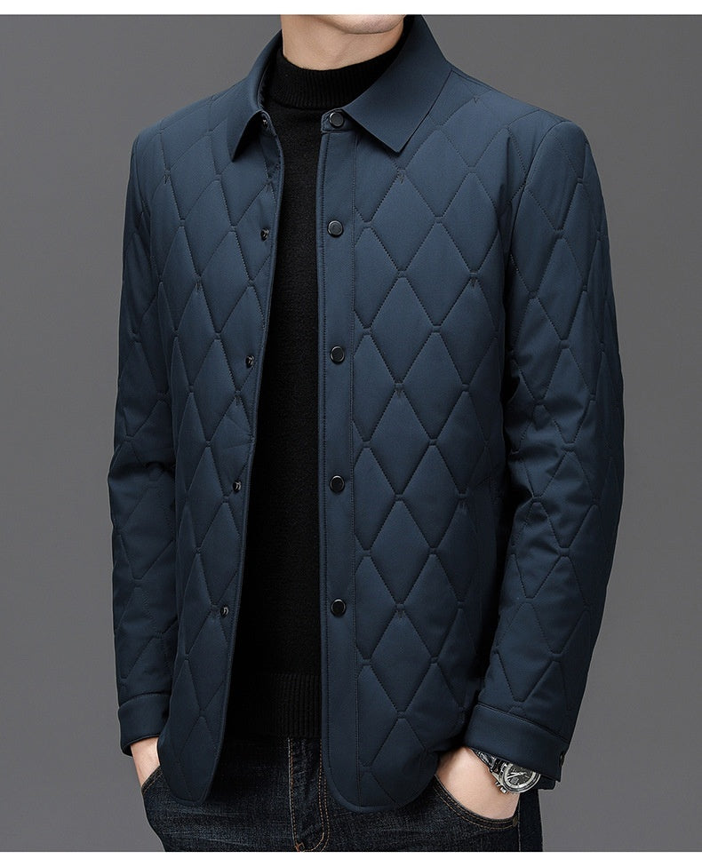 Men's Euro Style Cotton-padded Diamond Quilt Jacket