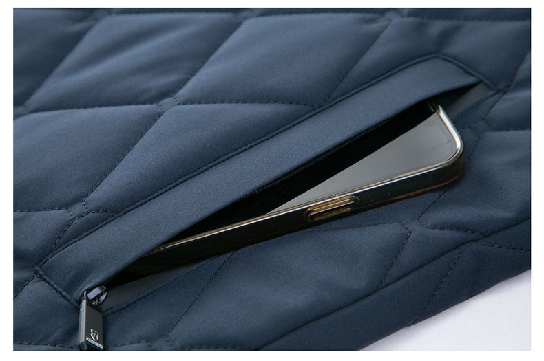 Men's Euro Style Cotton-padded Diamond Quilt Jacket