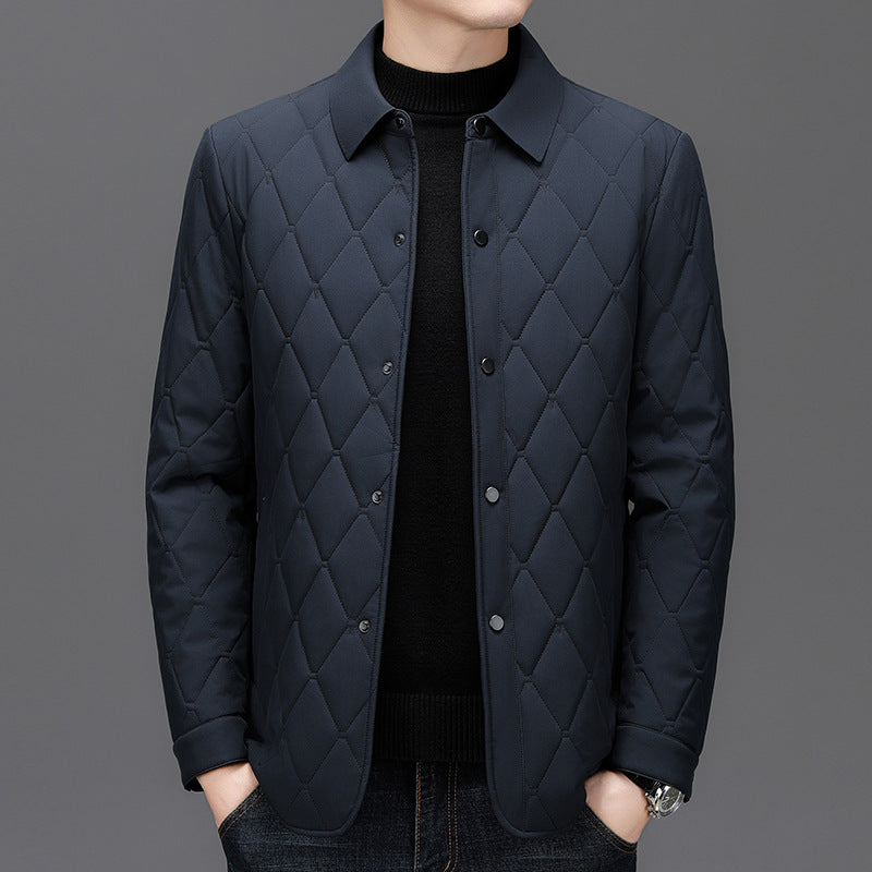 Men's Euro Style Cotton-padded Diamond Quilt Jacket