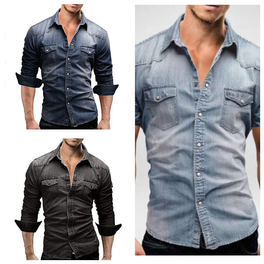 Men's Soft Denim Washed Jean Shirt - RMKA SELECT