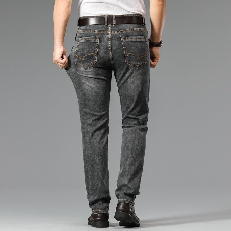Men's Straight Leg Elastic Casual Denim Jeans