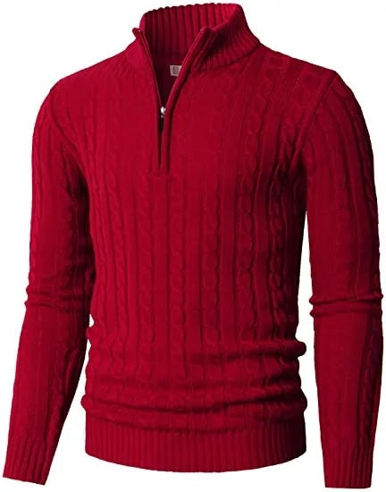 Slim zip up Pullover Long Sleeve Knitted Sweater - RMKA SELECT