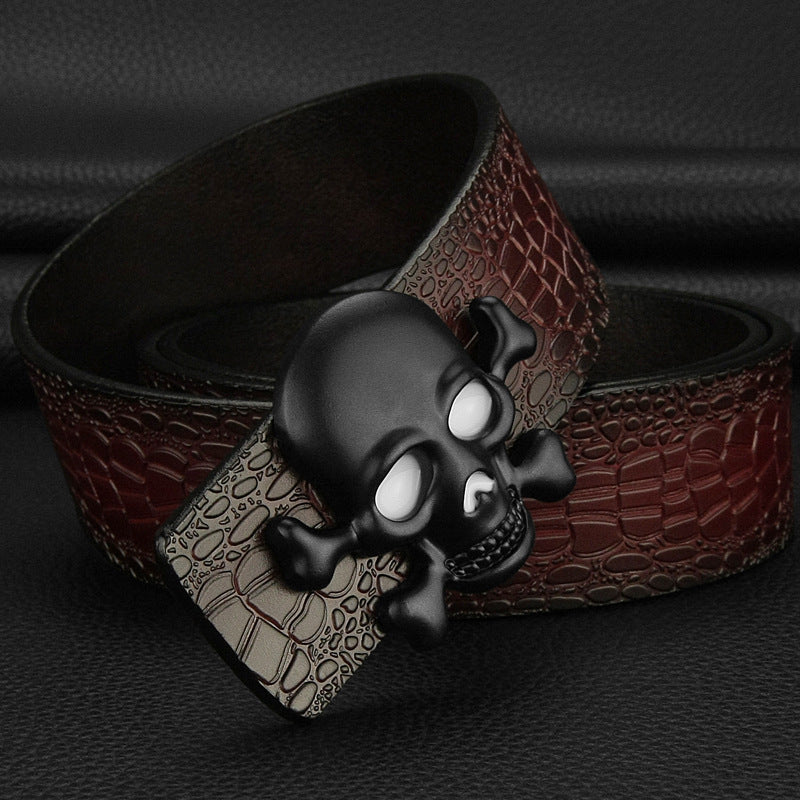 Men's Belt Featuring Skull Buckle
