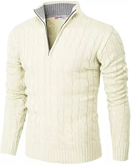 Slim zip up Pullover Long Sleeve Knitted Sweater - RMKA SELECT