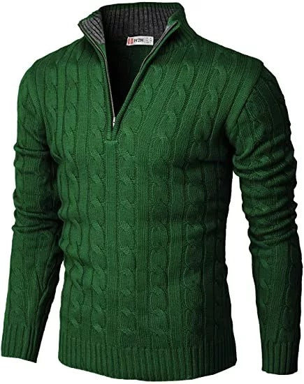 Slim zip up Pullover Long Sleeve Knitted Sweater - RMKA SELECT