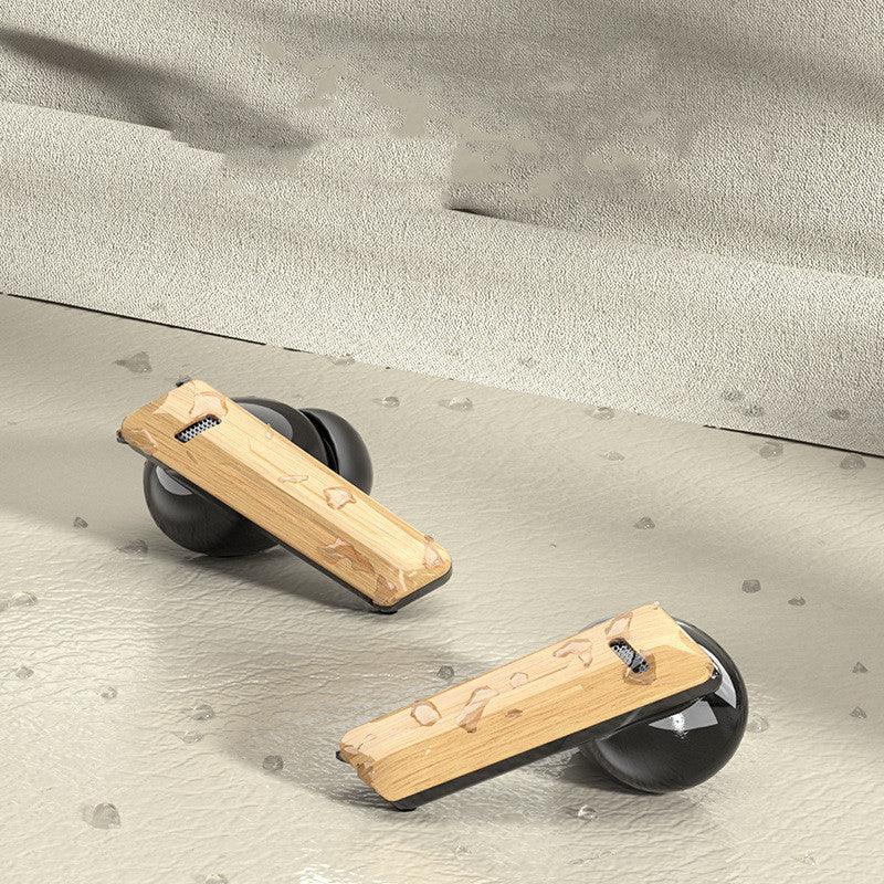 Wood Grain Wireless Sports In-ear Noise-canceling Low-latency Bluetooth Headphones - RMKA SELECT