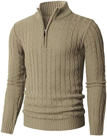 Slim zip up Pullover Long Sleeve Knitted Sweater - RMKA SELECT