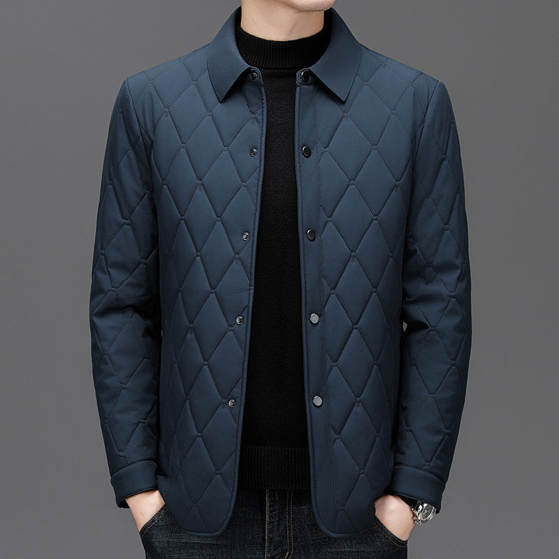 Men's Euro Style Cotton-padded Diamond Quilt Jacket