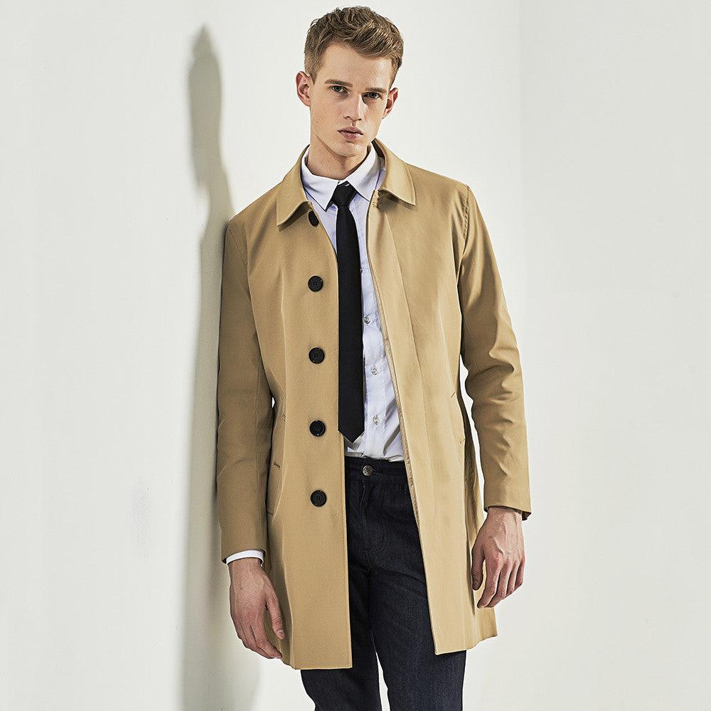 Men's Trench Coat Single Breasted