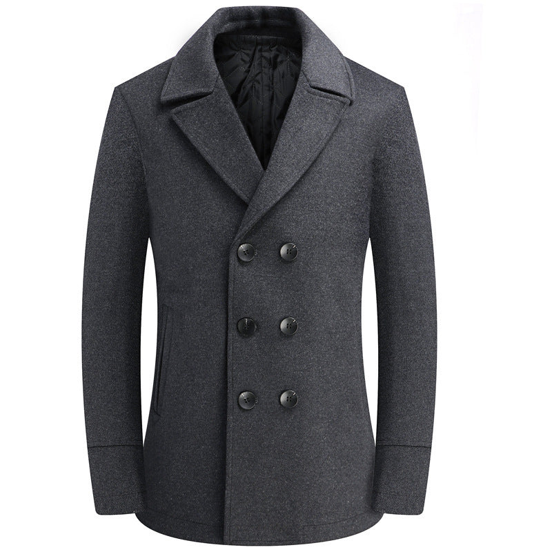 Men's Double Breasted Woolen Pea  Coat