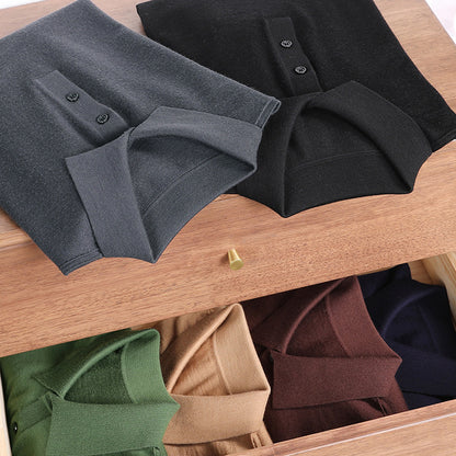 Ultra-fine Worsted Wool Polo Shirt