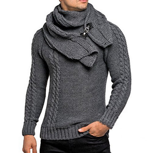 European men's bib Slim pullover knitted sweater