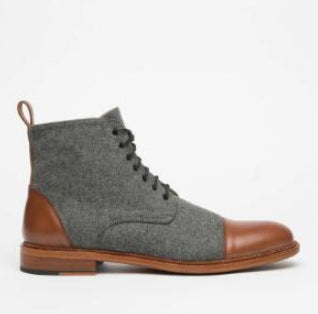 Men's Cap Toe Lace-up Low Boots