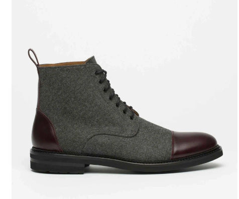 Men's Cap Toe Lace-up Low Boots