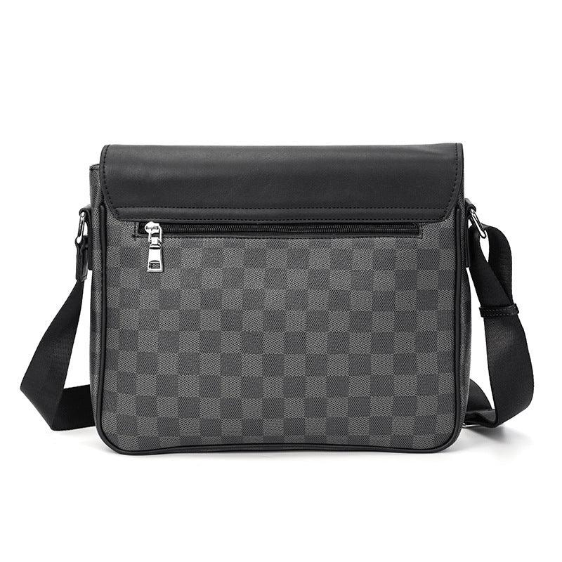 Men's Shoulder Bag Leather Plaid - RMKA SELECT