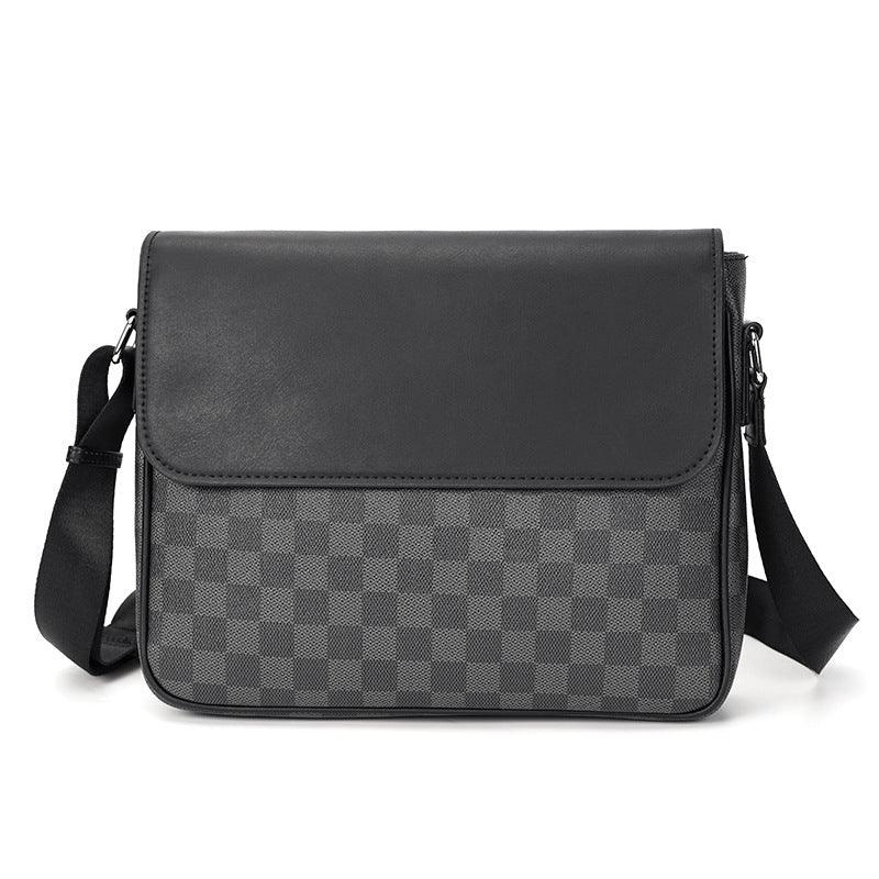 Men's Shoulder Bag Leather Plaid - RMKA SELECT