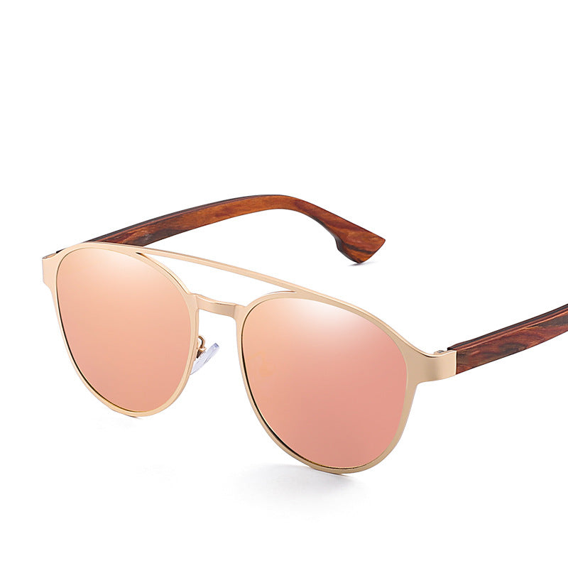 Men's Polarized Sunglasses With Wooden Arms 