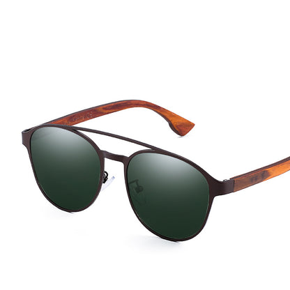 Men's Polarized Sunglasses With Wooden Arms 