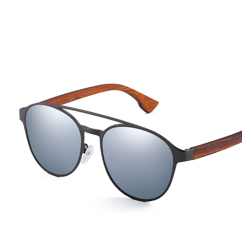 Men's Polarized Sunglasses With Wooden Arms 