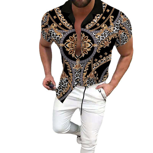 Men's Open Front Baroque Style Shirt - RMKA SELECT