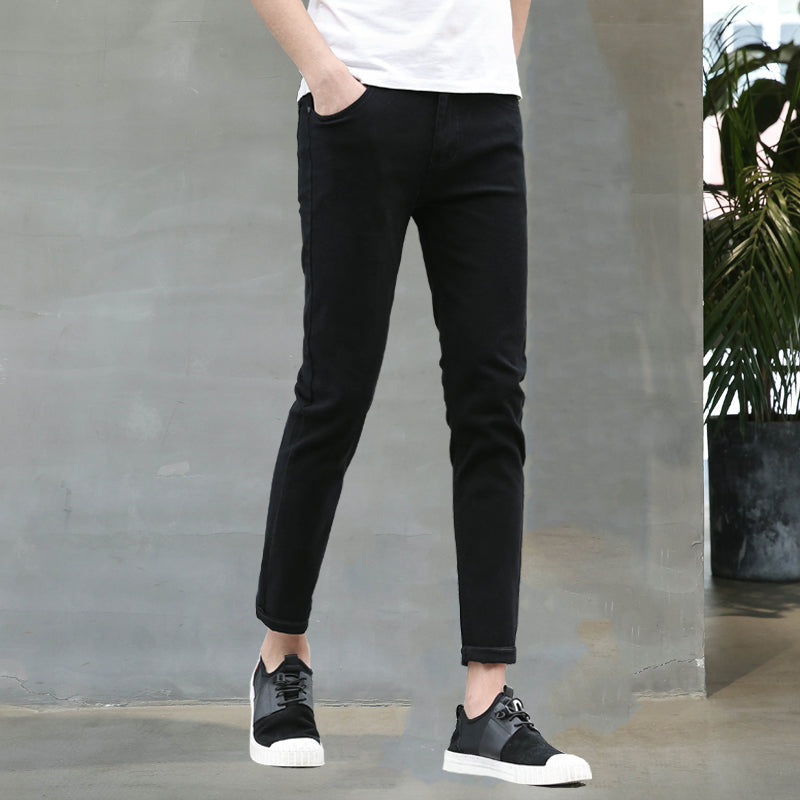 Men's White / Black Jeans Option- Ripped/Holes or Cropped - RMKA SELECT