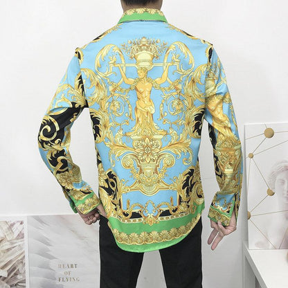 Vibrant Baroque style Men's Shirt - RMKA SELECT