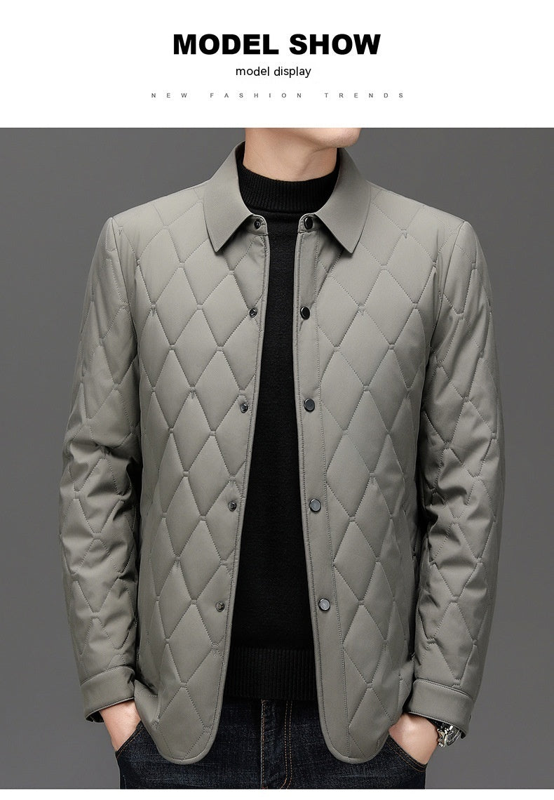 Men's Euro Style  Cotton-padded  Diamond Quilt Jacket