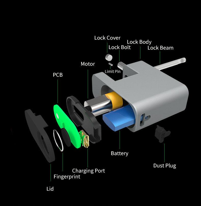 Fingerprint padlock luggage lock - RMKA SELECT