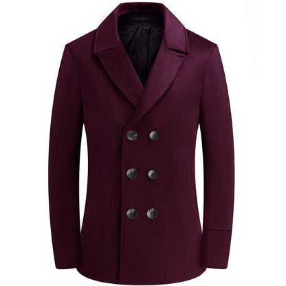 Men's Double Breasted Woolen Pea  Coat