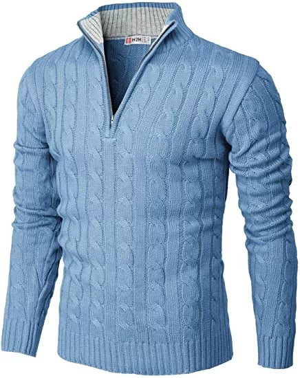 Slim zip up Pullover Long Sleeve Knitted Sweater - RMKA SELECT