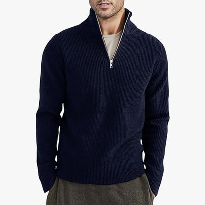 Men's European Zip up Collar Warm Sweater
