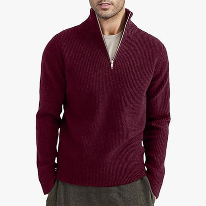 Men's European Zip up Collar Warm Sweater