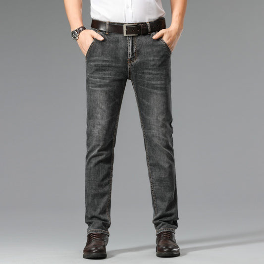 Men's Straight Leg Elastic Casual Denim Jeans