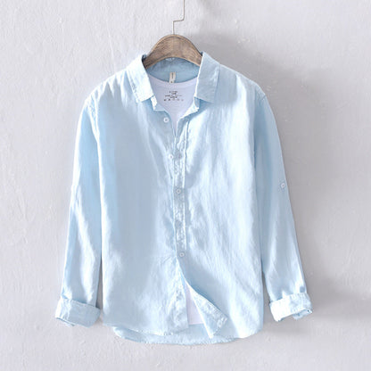 Men's Casual Linen Long-Sleeved Shirt - RMKA SELECT