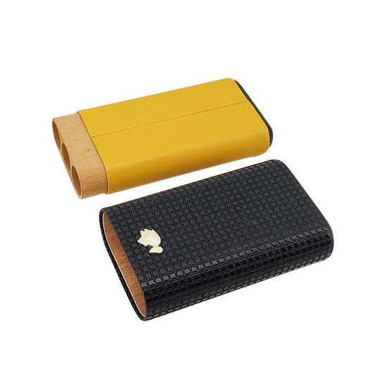 Cedar wood cigar box leather case - RMKA SELECT
