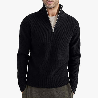 Men's European Zip up Collar Warm Sweater
