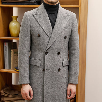 Italian Design Men's  Double Breasted Overcoat