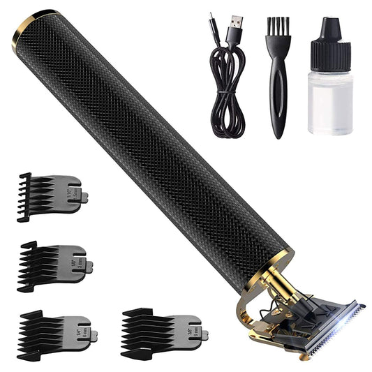 T9 Professional Hair / Beard Trimmer , Wireless Hair Cutting Kit , USB Rechargeable, Black and Gold - RMKA SELECT