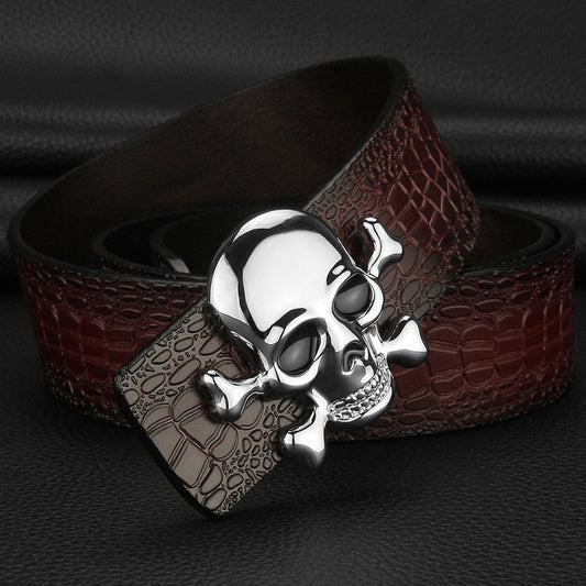 Men's Belt Featuring Skull Buckle