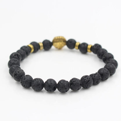 Lava Volcanic Stone Bracelet European And American Fashion Cool Alloy Lion's Head Bracelet - RMKA SELECT