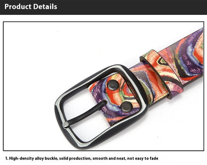 Men's Printed Colorful Graffiti Leathern Casual Belt