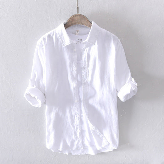 Men's Casual Linen Long-Sleeved Shirt - RMKA SELECT