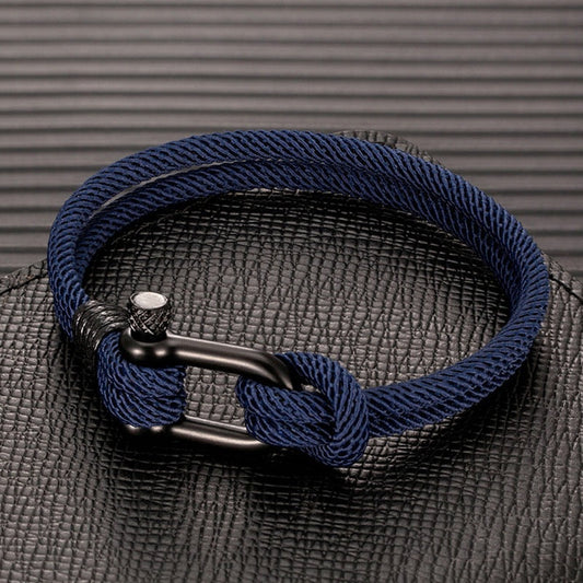 Men's Horseshoe Buckle Woven Bracelet - RMKA SELECT