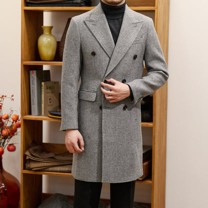 Italian Design Men's  Double Breasted Overcoat