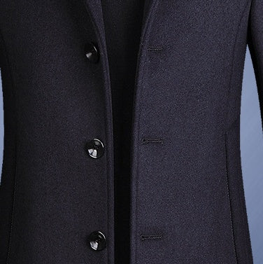 New Men's Mid-length Woolen Coat