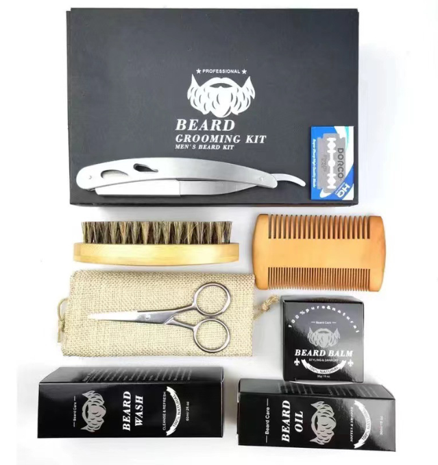 Men's Beard Grooming Kit Beard Roller Cleaning Disinfectant - RMKA SELECT