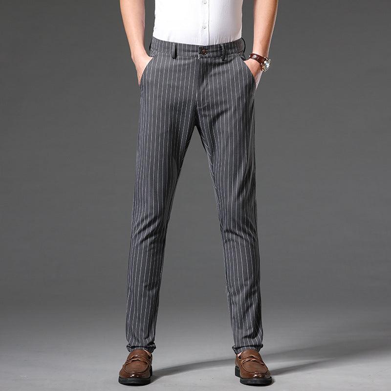 Men's Pin Stripe Straight Cut Pants - RMKA SELECT home Theatre